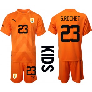 Maillot de foot Uruguay Sergio Rochet #23 Gardien de but Extérieur enfant Monde 2022 Manches Courte (+ pantalon court)